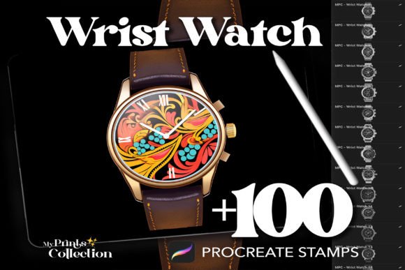 100 Procreate Wrist Watch Stamps: Elevate Your Digital Fashion Illustrations