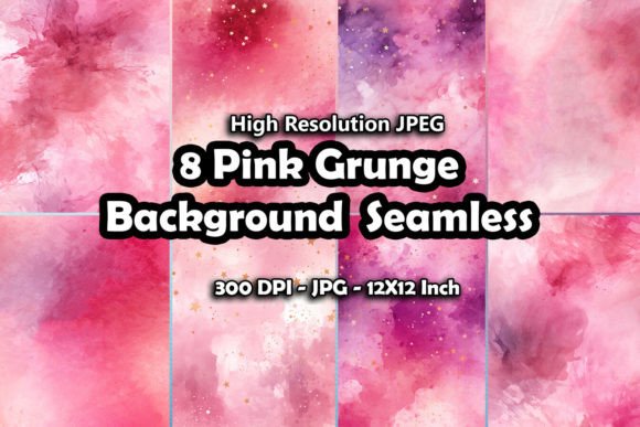 8 Pink Grunge Background Seamless Pattern for Creative Projects