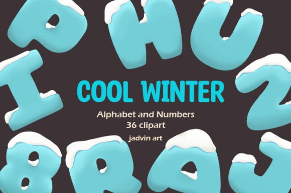 Cool Winter Typography Clipart for Creative Projects