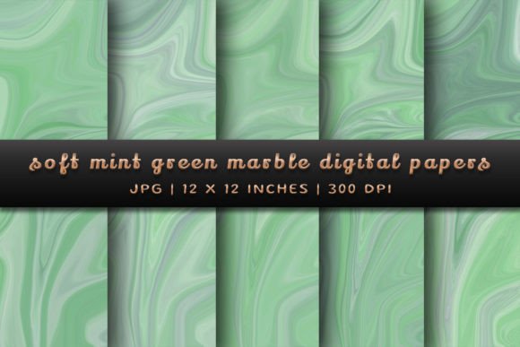 Experience Sophistication with Soft Mint Green Marble Digital Papers