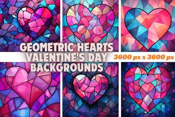Geometric Hearts Valentine's Day