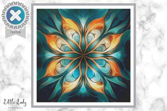 Green Mandala Cross Stitch Pattern PDF