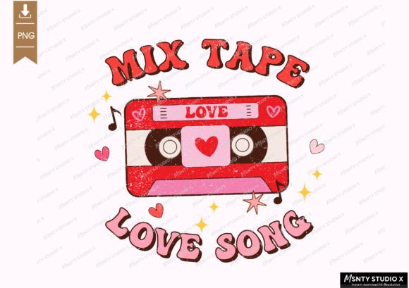 Mix Tape Love Songs PNG for Valentine's Day