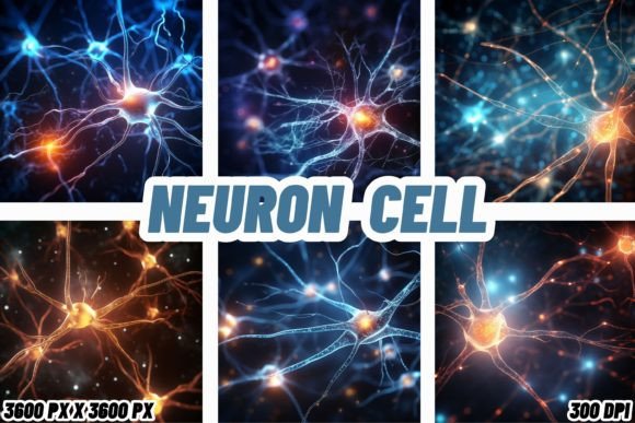 Neuron Cell Backgrounds: A Cosmic Fusion of Science and Art
