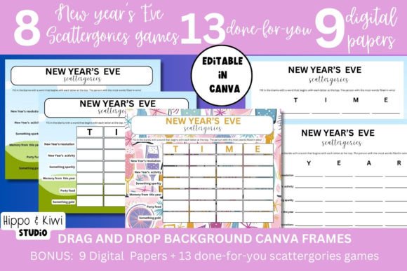 New Year’s Scattergories Canva Template