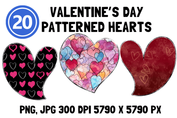 Patterned Valentineβs Day Hearts