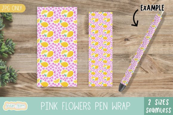 Pink Lemon Flowers Pen Wrap: A Bright Addition to Your Creative Projects
