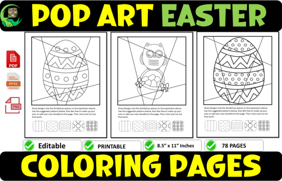 Pop Art Easter Coloring Pages