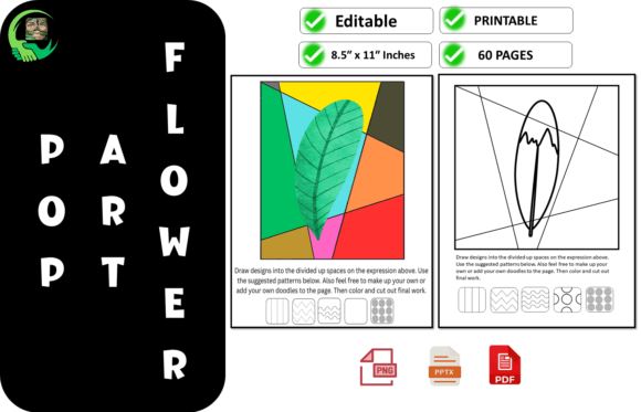 Pop Art Flowers Coloring Pages for Girls