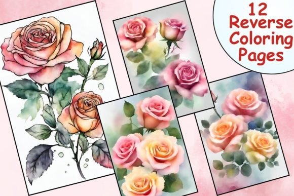 Stunning Rose Reverse Coloring Pages
