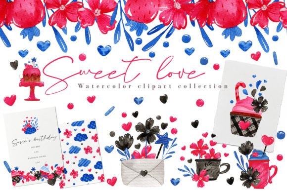 Sweet Love Watercolor Clipart Pattern: A Versatile Resource for Creative Projects