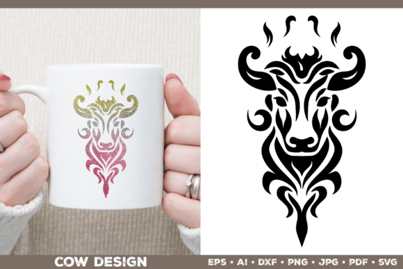 Tribal Cow SVG Design: A Fusion of Bovine Majesty and Cultural Artistry