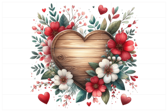 Valentines Day Wooden Signs Clipart