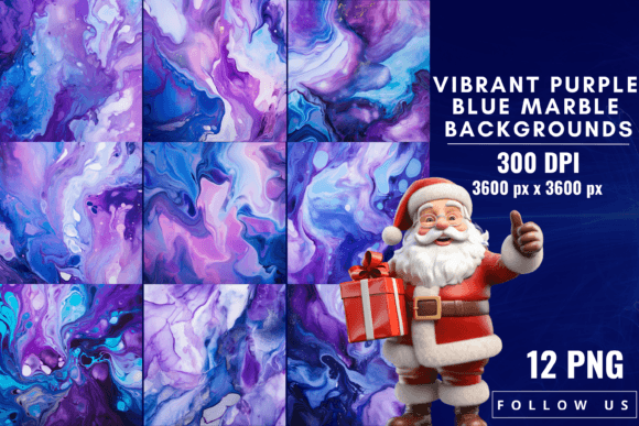 Vibrant Purple Blue Marble Backgrounds