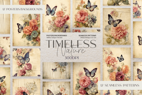 Vintage Flowers and Butterflies: A Timeless Design Resource for Creative Projects