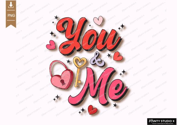 You and Me PNG Valentine's Day Design